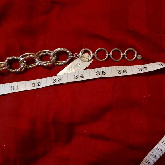 Liz Claiborne Long Silver Chunky Double Link Necklace! - Picture 7 of 11